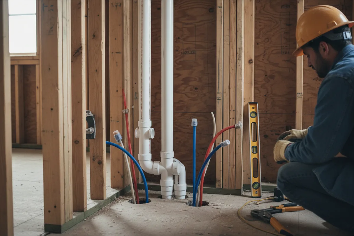 Drain and supply rough-in during Drain Cleaning in Jenkintown